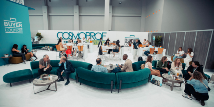 Buyers and brands in the VIP Buyer Lounge at Cosmoprof North America Las Vegas