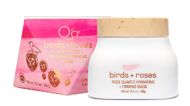 O'ohawaii image product of birds and roses rose quartz hydrating and firming mask