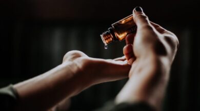 Woman using essential oils
